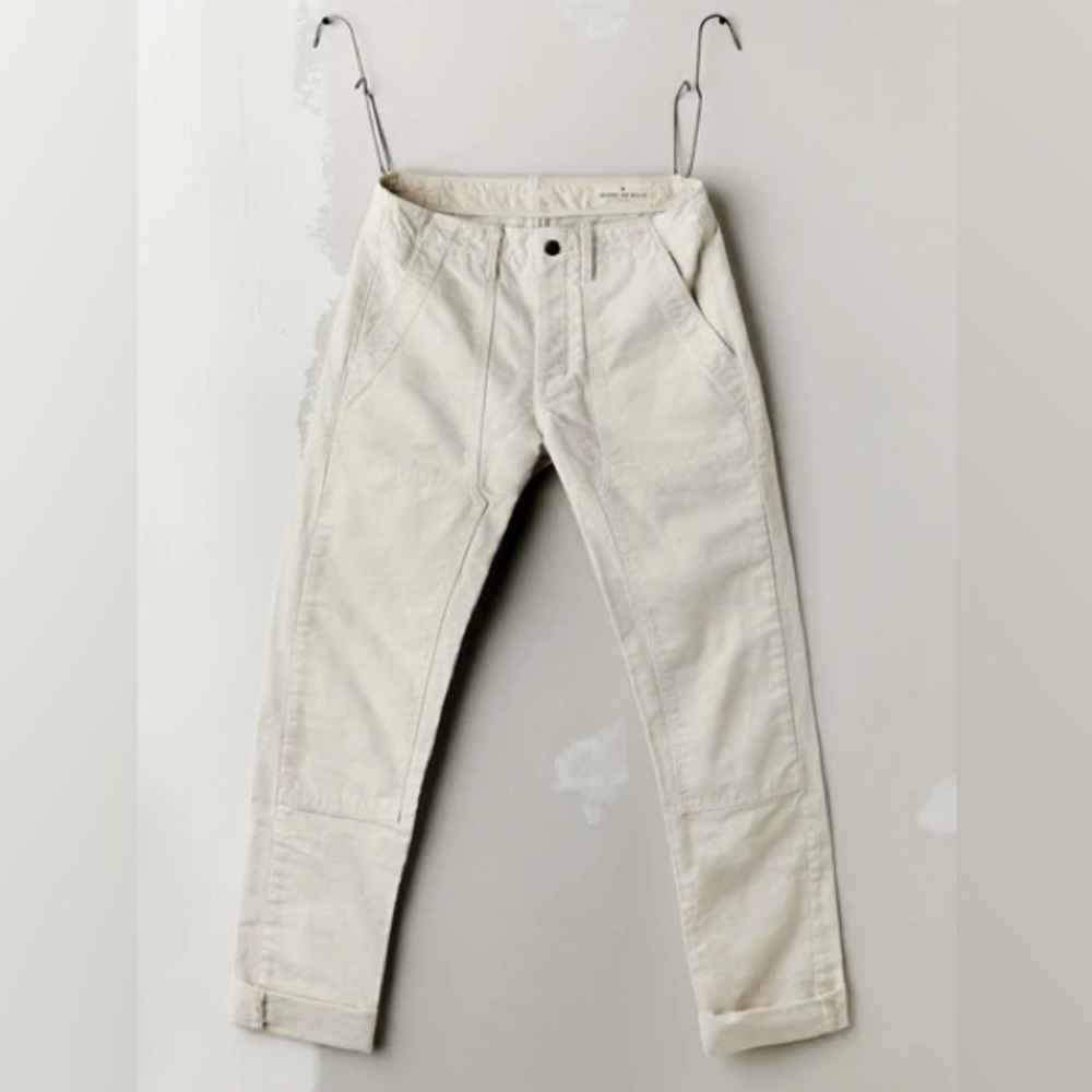 Imogene + Willie Henyce Canvas Workpant Natural Denim Double Knee Men's 34 NWT